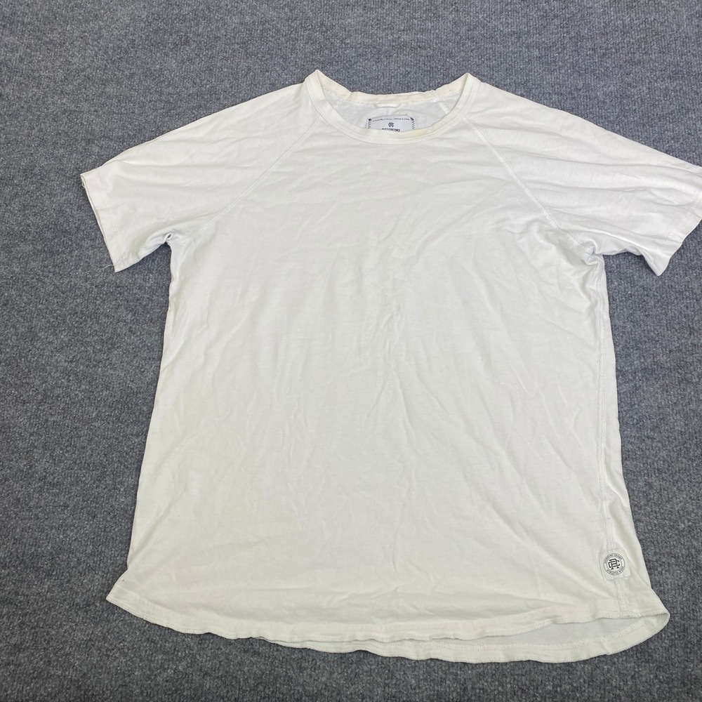 Reigning Champ Mens White Raglan Short Sleeve T-Shirt Size Medium Made in Canada